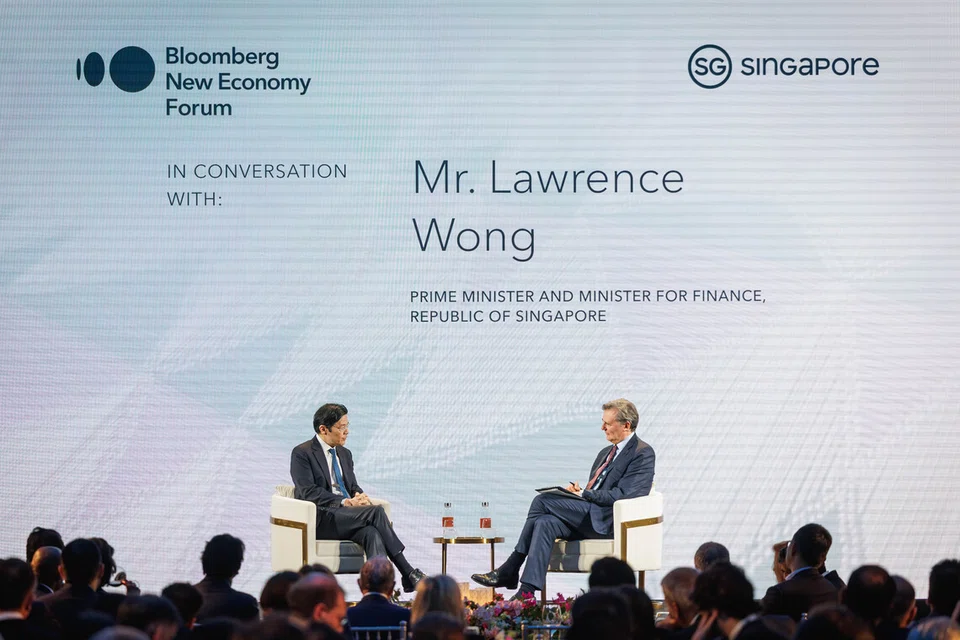Singapura, Forum Ekonomi Baru Bloomberg, Perdana Menteri, Lawrence Wong