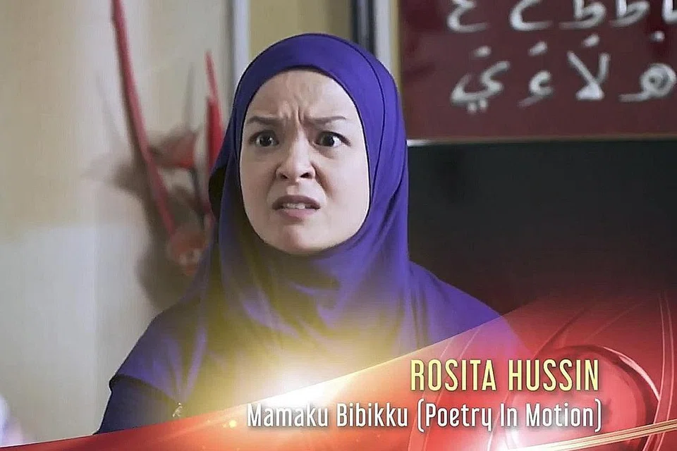 DUA PENCALONAN: Antara pelakon yang menerima sekurang-kurangnya dua pencalonan Pesta Perdana 2021, Rosita Husin (atas), Asraf Amin dan Aishah Ahmad. - Foto MEDIACORP SURIA