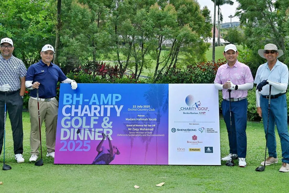 Berita Harian, AMP Singapura, Golf Amal, Halimah Yacob, Zaqy Mohamad