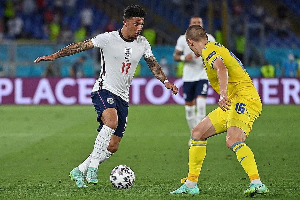 BELUM DAPAT PELUANG: Sancho hanya memulakan salah satu daripada tujuh perlawanan England dalam kejohanan Euro 2020. - Foto AFP
