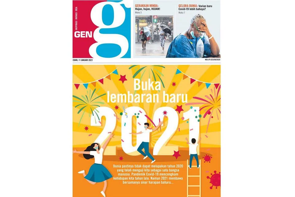 AKHBAR PELAJAR TERBITAN BERITA HARIAN: Akhbar pelajar Gen G tahun ini mengetengahkan beberapa segmen baru yang diharap dapat membantu para pelajar bagi peperiksaan mereka. - GRAFIK BH 