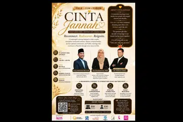 Cinta Jannah akan diadakan pada 15 Ogos di De Villa Ballroom di Centrium Square..
