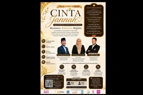 Cinta Jannah akan diadakan pada 15 Ogos di De Villa Ballroom di Centrium Square..