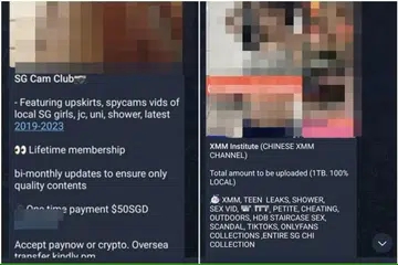 TERSEBAR DI TELEGRAM : Tangkap layar iklan untuk saluran Telegram yang mengandungi bahan lucah