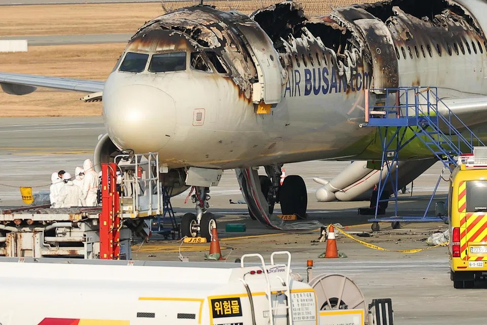 Pasukan penyiasat menjalankan pemeriksaan kestabilan ke atas pesawat penumpang Air Busan yang mengalami kebakaran sebelum siasatan terhadap punca kejadian dilakukan. Kebakaran itu berlaku pada 28 Januari di Lapangan Terbang Antarabangsa Gimhae, Busan, Korea Selatan.