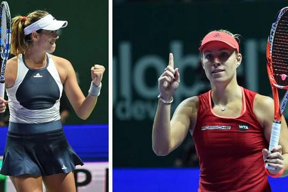GARBINE MUGURUZA (kiri) dan ANGELIQUE KERBER - Foto-foto AFP