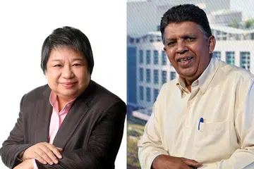 CEO SPH SMT: Cik Teo Lay Lim (kiri) dilantik sebagai CEO Kumpulan Media SPH mulai 1 Mac. Beliau menggantikan Encik Patrick Daniel (kanan), yang telah memimpin pasukan peralihan dan menyeliakan kelancaran penstrukturan perniagaan media SPH. - Foto-foto SPH MEDIA TRUST, KUA CHEE SIONG