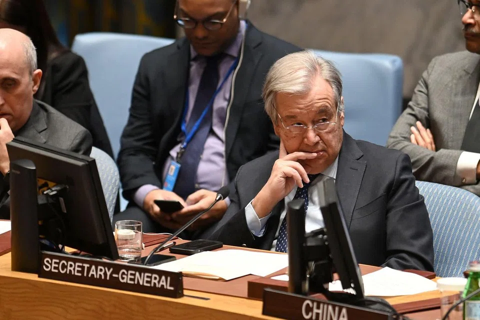 AMBIL LANGKAH JARANG DILAKUKAN: Setiausaha Agung Pertubuhan Bangsa-Bangsa Bersatu (PBB), Encik Antonio Guterres, memberitahu Majlis Keselamatan PBB (UNSC), tiada perlindungan berkesan atau ruang yang masih selamat untuk orang awam di Gaza berlindung.