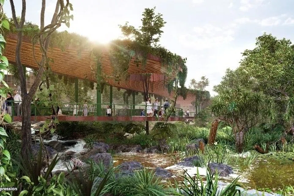 Wetlands by the Bay bakal dibuka secara berperingkat mulai akhir 2028 dan menampilkan lebih 600 pokok bakau dan pokok pantai serta kawasan bakau yang boleh dilayari dengan kayak.