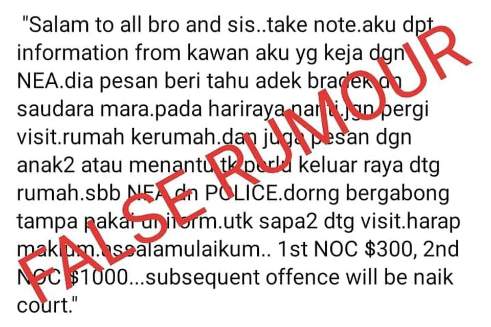BERITA PALSU: Polis menggesa agar orang ramai tidak sebarkan berita palsu dan sentiasa patuhi langkah jarak selamat. 