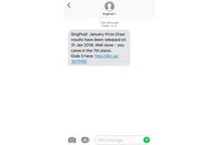 MESEJ PALSU: SingPost beri amaran kepada orang ramai tentang mesej 'cabutan bertuah' palsu.