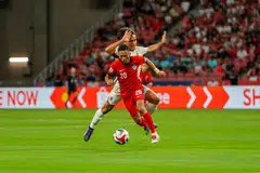 Singa, bola sepak, perlawanan ujian lawan M’sia, Myanmar 