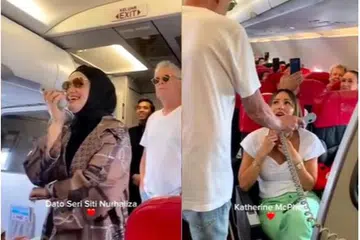 IBARAT KONSERT MINI: Beberapa penyanyi termasuk Datuk Seri Siti Nurhaliza dan Katharine McPhee menyanyikan lagu menerusi intercom pesawat.