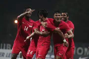 PIALA SUZUKI AFF: Pasukan Singapura yang akan beraksi dalam Piala Suzuki AFF tahun ini semasa perlawanan persahabatan menentang Mauritius pada 7 September 2018. 