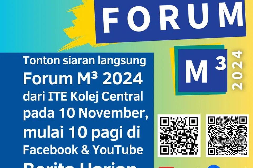 Berita Harian akan menyiarkan secara langsung Forum M³ pada 10 November.