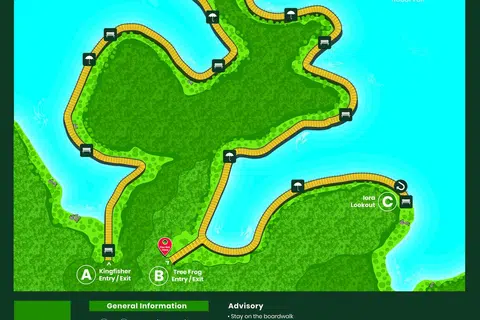 Mandai Boardwalk boleh diakses dari Mandai Wildlife East dan pintu masuk bersebelahan River Wonders dari 7 pagi hingga 7 malam setiap hari. 