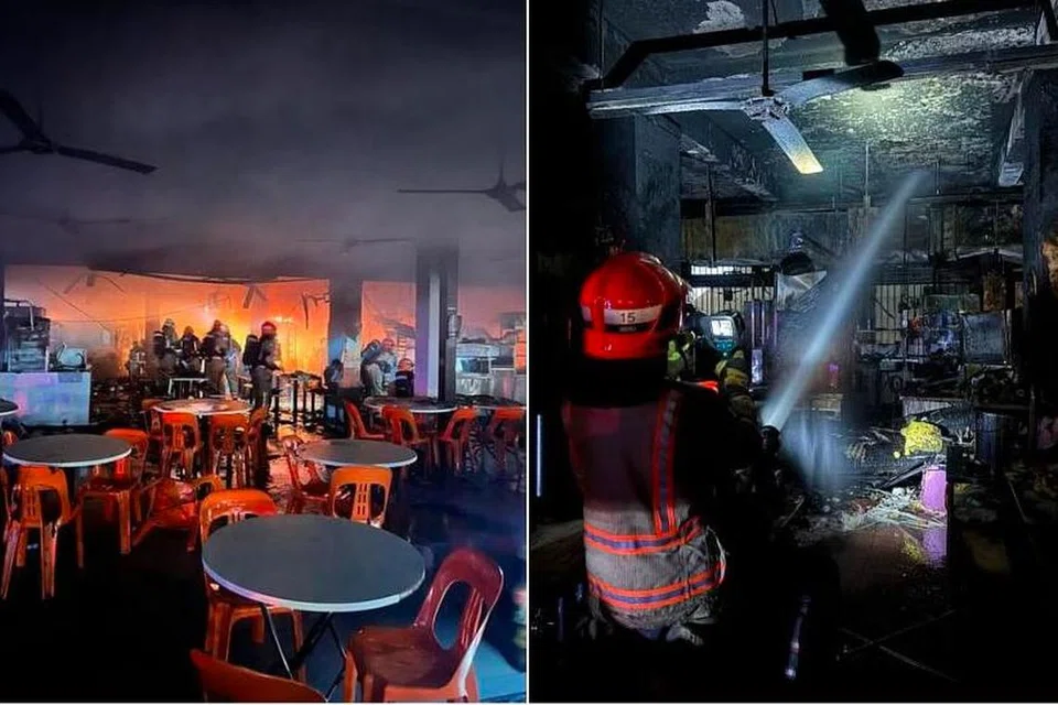 Kebakaran itu dipercayai berpunca daripada masakan yang tidak diawasi di salah sebuah gerai di kedai kopi GHK 407 Food House di Blok 407, Ang Mo Kio Avenue 10, kata Pasukan Pertahanan Awam Singapura (SCDF). 