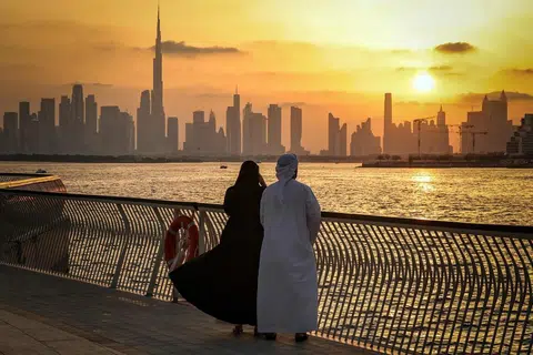 Kedamaian seperti pemandangan latar langit Dubai, dengan Burj Khalifa, bangunan tertinggi di dunia, kelihatan dari Creek Harbour, tergugat susulan kemelut yang melanda Amerika Syarikat-Israel dan Iran, sekali gus turut menjejas Dubai.