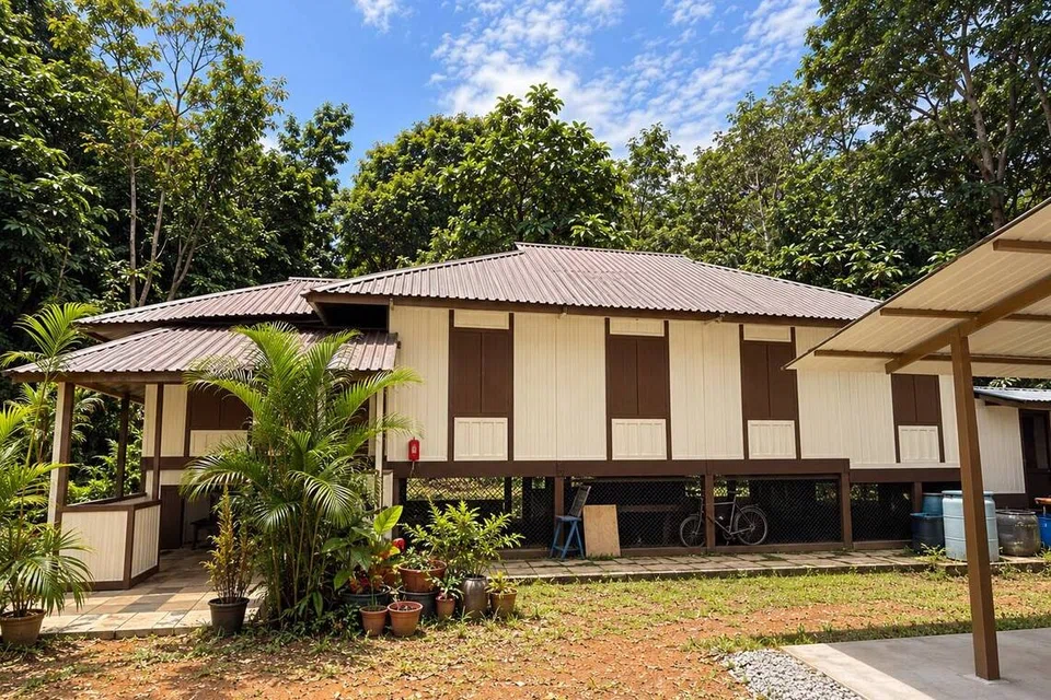 Rumah pusaka keluarga Encik Shahir di Pulau Ubin mempunyai ciri seni bina Rumah Limas Melayu.