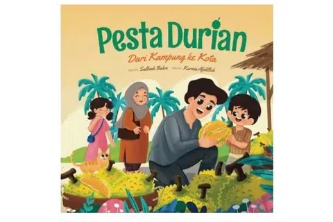 Pesta Durian Di Kampung
Buku ini mengisahkan seorang kanak-kanak yang mengimbau kenangan membesar di sebuah rumah panggung di tepi laut, dengan jiran yang saling mengenali. Hidup mereka ketika itu sederhana sekali. Kemudian, masa paling dinantikan pun tiba – musim durian! Tetapi masa terus berlalu. Rumah kayu kini tiada lagi, dan kehidupan kota mengambil alih perjalanan hidup mereka. Namun, rasa durian tetap membawa kembali segala kenangan lama.