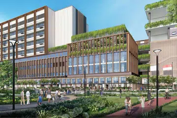 Lakaran artis Kampus Hospital Besar Timur di Bedok North yang dijangka dibuka pada 2030.