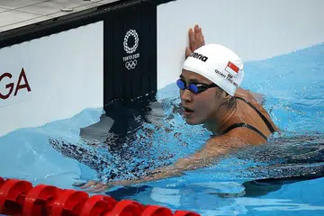KEMPEN BERAKHIR: Quah terlepas melayakkan diri ke separuh akhir gaya bebas 50 meter wanita selepas mencatat masa 26.16 saat dalam pusingan saringan di Pusat Akuatik Tokyo semalam. - Foto LIANHE ZAOBAO