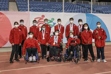PRESTASI CEMERLANG: Persembahan Team Singapore di Sukan Para Belia Asia (AYPG) di Bahrain adalah yang kedua terbaik negara ini di temasya sukan itu. Perenang Colin Soon menjadi atlet Singapura paling banyak memenangi pingat - emas dalam empat acara. - Foto MAJLIS PARALIMPIK NASIONAL SINGAPURA
