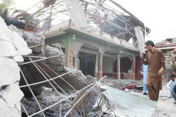 Masjid Bilal di Muzaffarabad, bandar yang ditadbir Pakistan di Kashmir, musnah akibat serangan berpandu India pada 7 Mei. India berkata ia menyerang jirannya sebagai tindak balas terhadap pembunuhan pelancong India di Kashmir pada 22 April 2025.