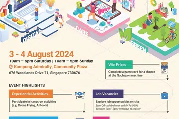 Acara utama SkillsFuture Festival @ North West 2024 yang akan berlangsung dari 3 hingga 4 Ogos 2024 di Kampung Admiralty Community Plaza, bakal tertumpu kepada tiga sektor pekerjaan yang baru muncul.