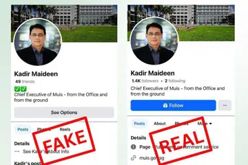Muis dimaklumkan mengenai akaun palsu yang menyamar sebagai Ketua Eksekutif, Majlis Ugama Islam Singapura (Muis), Encik Kadir Maideen.