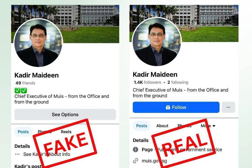 Muis dimaklumkan mengenai akaun palsu yang menyamar sebagai Ketua Eksekutif, Majlis Ugama Islam Singapura (Muis), Encik Kadir Maideen.