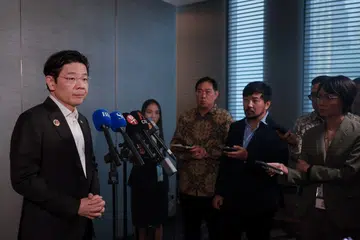 Perdana Menteri Encik Lawrence Wong, bercakap dengan media pada 28 Oktober bagi menggulung lawatannya ke Sidang Kemuncak Asean ke-47 dan Sidang Berkaitan di Kuala Lumpur, Malaysia.