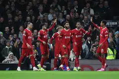 KEPUTUSAN MEMUASKAN: Pemain Liverpool  meraikan gol Luis Diaz yang cukup untuk melayakkan mereka ke peringkat akhir Piala Carabao walaupun hanya seri dalam perlawanan mereka menentang Fulham.
