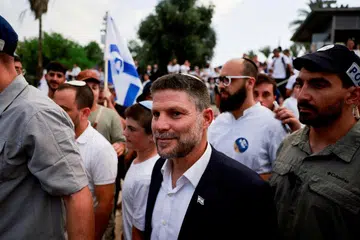 FOTO FAIL: Menteri Kewangan Israel, Bezalel Smotrich, berjalan menuju ke Pintu Damaskus di Kota Lama Baitulmaqdis sempena sambutan Hari Baitulmaqdis oleh rakyat Israel, di Baitulmaqdis pada 26 Mei 2025.