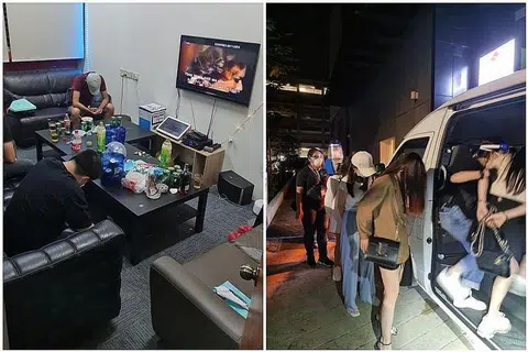 AMBIL TINDAKAN PENGUATKUASAAN: Siasatan juga sedang dijalankan terhadap 29 individu yang terdiri daripada pengendali, tukang urut dan seorang pelanggan. - Foto PASUKAN POLIS SINGAPURA