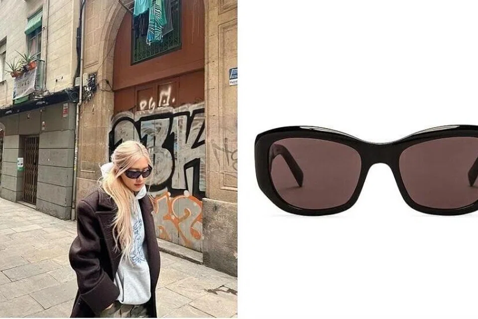 Rose memakai cermin mata hitam daripada Saint Laurent yang pasti menambah kelainan pada gayanya.