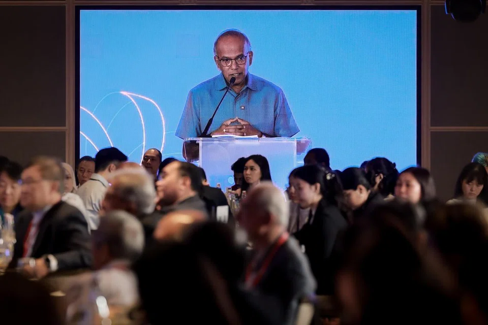 Menteri Ehwal Dalam Negeri merangkap Undang-Undang, Encik K. Shanmugam, semasa ‘Forum Ketegangan Kaum Tidak Melibatkan Keganasan’ di Parkroyal Collection Marina Bay pada 1 Julai. 