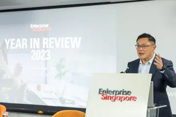 TINGKAT PENDAPATAN: Ketua Eksekutif EnterpriseSG, Encik Lee Chuan Teck, berkata lembaga berkanun itu berharap hasil yang dijana daripada projeknya akan mencapai tahap prapandemik tidak lama lagi. 