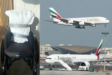 MINTA MAAF: Emirates minta maaf selepas salah letak sebahagian kerusi roda Cik Gemma Quinn yang telah ditempah khas pada 24 Disember. 