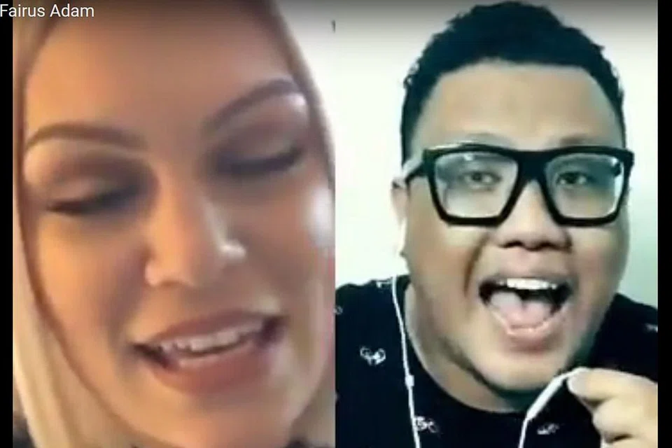 TERUJA: Fairus Adam dan Jessie J seronok berduet dalam Flashlight. - Foto SMULE