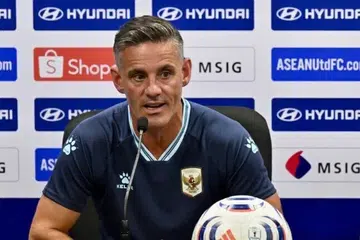 Jurulatih Indonesia, John Herdman, semasa sidang media Kejohanan Asean pada Ogos.
