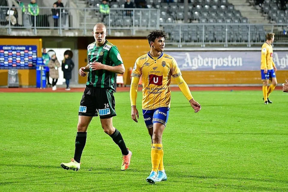 UKIR NAMA DI EROPAH: Ikhsan Fandi menyarung jersi kelab Jerv di Norway. - Foto JAN SKAREGRØM