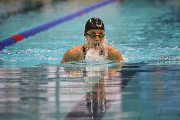 BERAKSI: Perenang Singapura, Sophie Soon, memenangi pingat emas dan mencatat rekod masa terbaru dalam acara wanita 50 meter gaya bebas di Sukan Para Asean (APG) pada Khamis.
