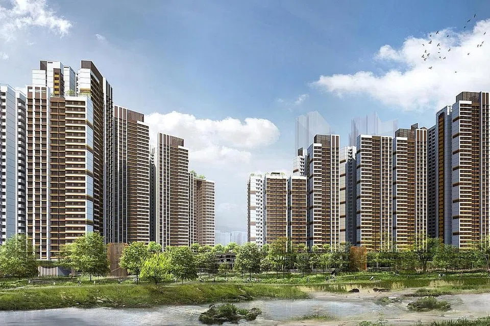 PROJEK TERBESAR: Projek perumahan terbesar ialah Bishan Ridges, yang menawarkan 1,502 flat dua bilik flexi, tiga bilik dan flat empat bilik. Harga flat di estet di Bishan Street 14 itu bermula daripada $374,000, tanpa geran, bagi flat tiga bilik dan $528,000 bagi flat empat bilik. - Foto HDB