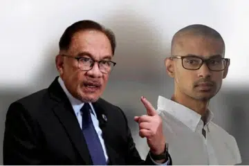 Perdana Menteri Malaysia, Datuk Seri Anwar Ibrahim (kiri) dan bekas pembantu penyelidiknya, Encik Muhammed Yusoff Rawther.