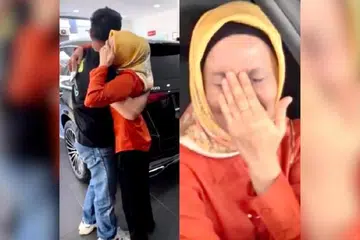 Ibu Zizan, Cik Anai Ibrahim, menangis dan memeluk anaknya apabila mendapat hadiah mengejut kereta Mercedes Benz GLC300 daripada pelakon dan pelawak itu pada 19 Mac.