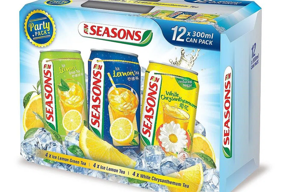 ANEKA MINUMAN TEH: Seasons Tea Variety Pack terdiri daripada minuman teh limau, teh hijau limau dan teh bunga kekwa putih. - Foto F&N FOODS
