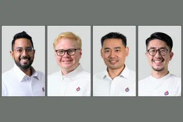 Dari kiri: Pakar bedah pergigian, Dr Faisal Abdul Aziz; pengarah urusan MORROW, Encik Daniel Liu; pengarah di Chye Thiam Maintenance, Dr Adrian Ang; dan peguam Encik Marshall Lim.