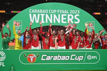 Manchester United meraikan kejayaan selepas memenangi pertandingan akhir perlawanan bola sepak Piala Carabao antara kelab itu dengan Newcastle United.