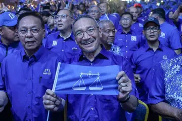 Malaysia, Johor, Onn Hafiz Ghazi, politik, pilihan raya negeri, PRN, Umno, Barisan Nasional, BN, Hishammuddin Hussein, Majlis Pelancaran Jentera Barisan Nasional